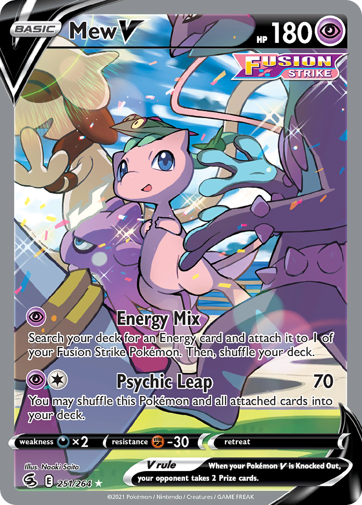 Mew V 251/264, Fusion Strike Pokémon card
