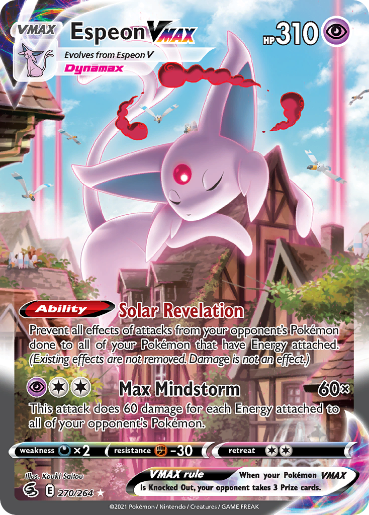 Espeon VMAX 270/264, Fusion Strike Pokémon card