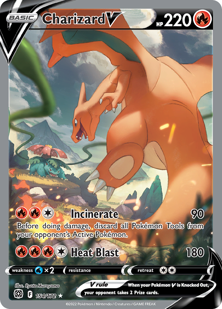 Charizard V 154/172, Brilliant Stars Pokémon card