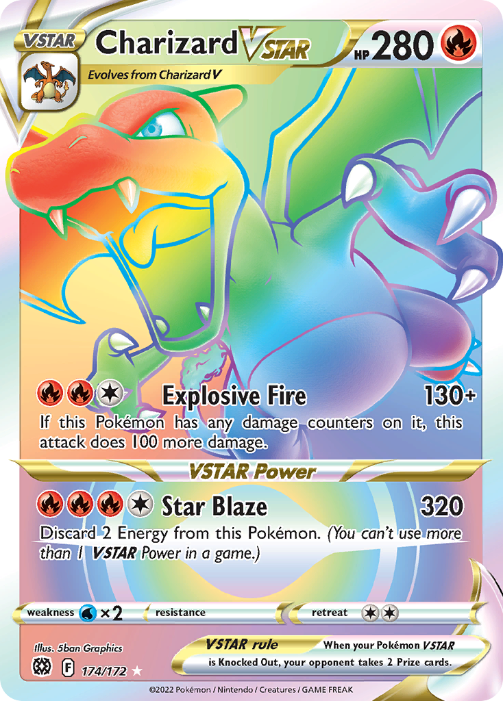 Charizard VSTAR 174/172, Brilliant Stars Pokémon card