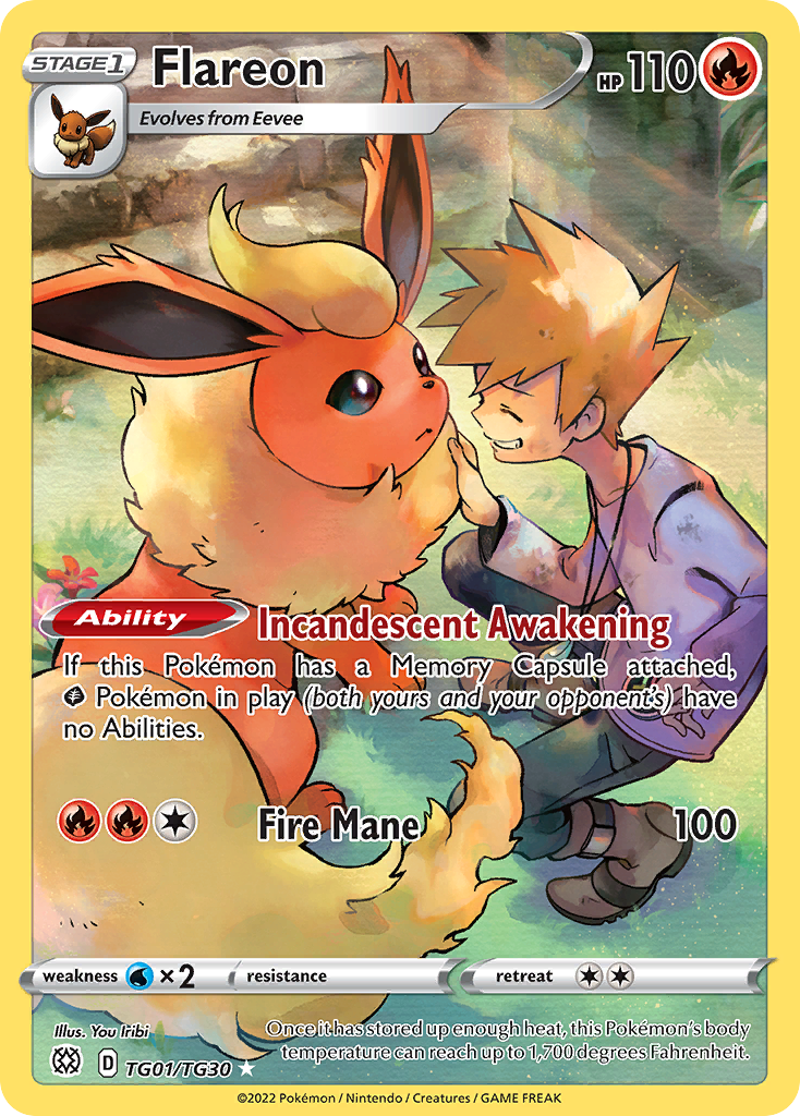 Flareon TG01, Brilliant Stars Trainer Gallery Pokémon card