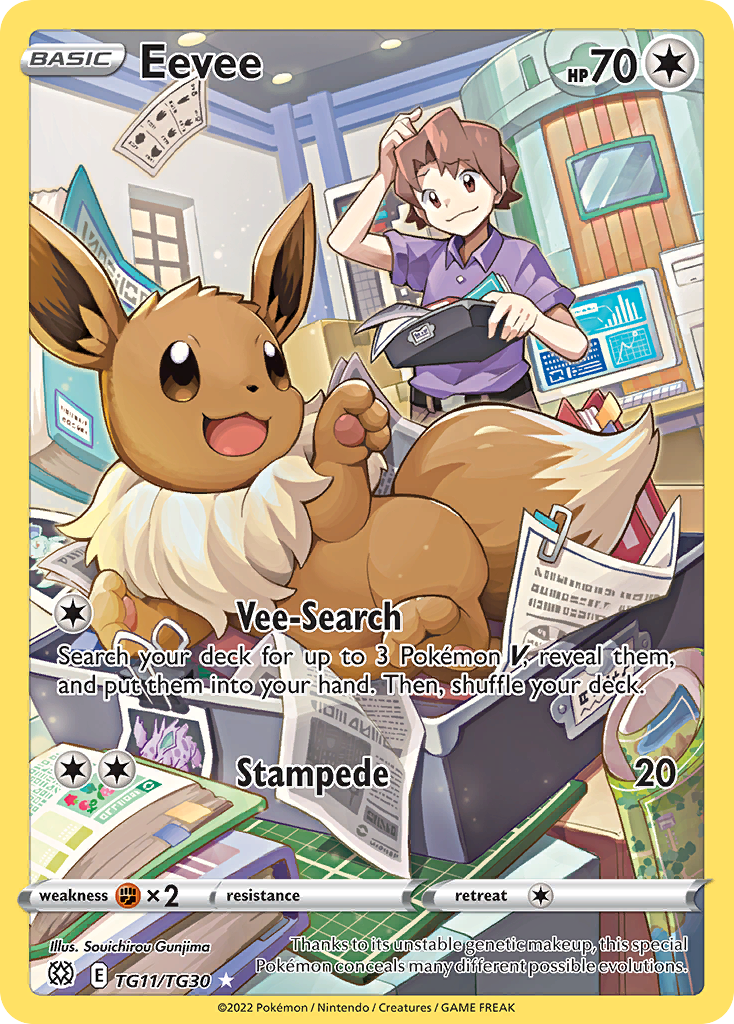 Eevee TG11, Brilliant Stars Trainer Gallery Pokémon card