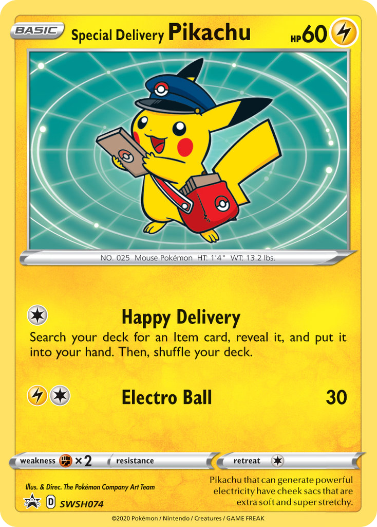 Special Delivery Pikachu SWSH074, SWSH Black Star Promos Pokémon card