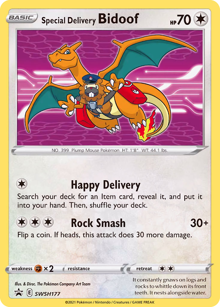 Special Delivery Bidoof SWSH177, SWSH Black Star Promos Pokémon card