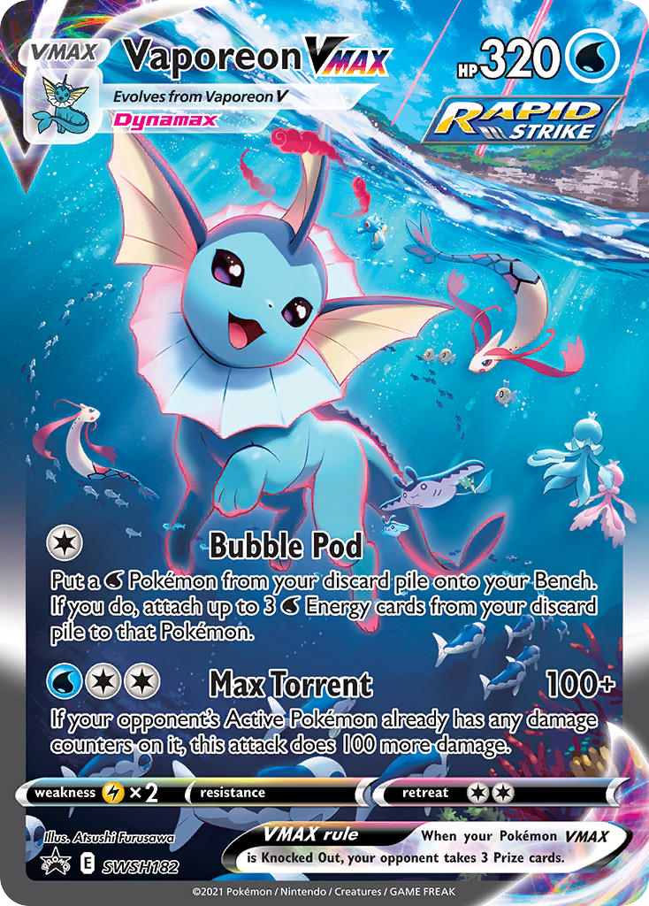 Vaporeon VMAX SWSH182, SWSH Black Star Promos Pokémon card