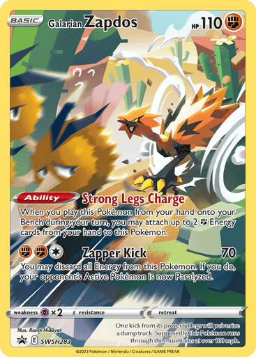 Galarian Zapdos SWSH283 from SWSH Black Star Promos