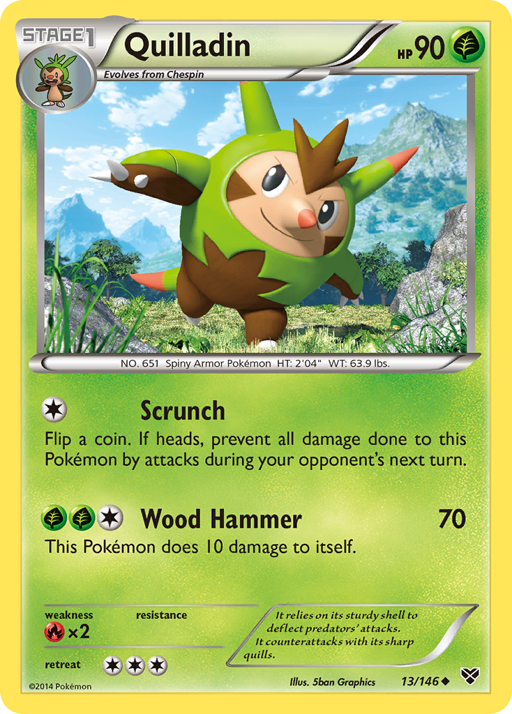Quilladin 13/146, XY Pokémon card
