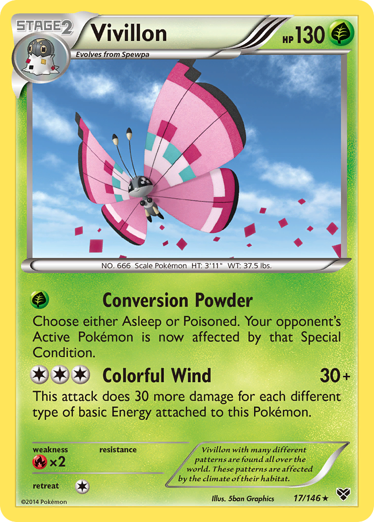 Vivillon 17/146, XY Pokémon card