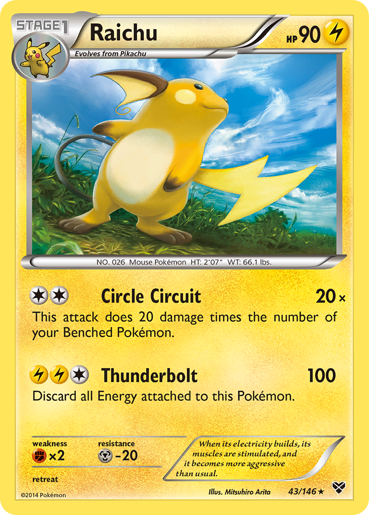Raichu 43/146, XY Pokémon card