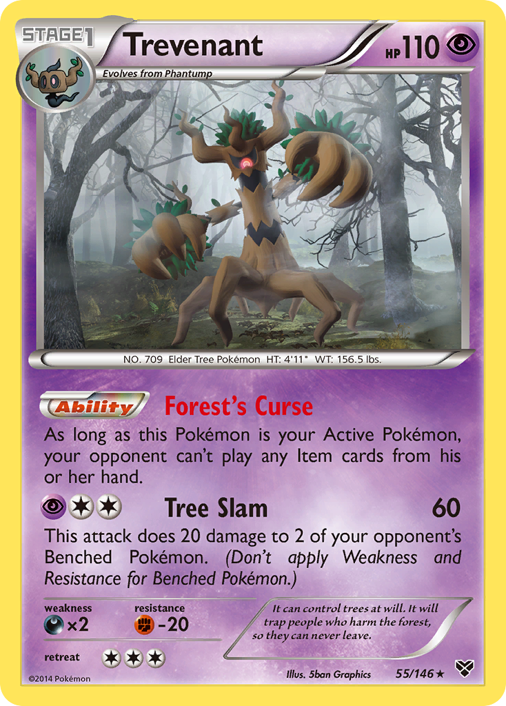Trevenant 55/146, XY Pokémon card