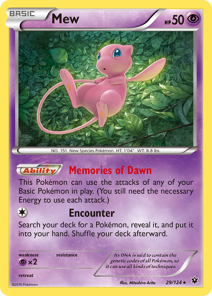 Mew 29/124, Fates Collide Pokémon card