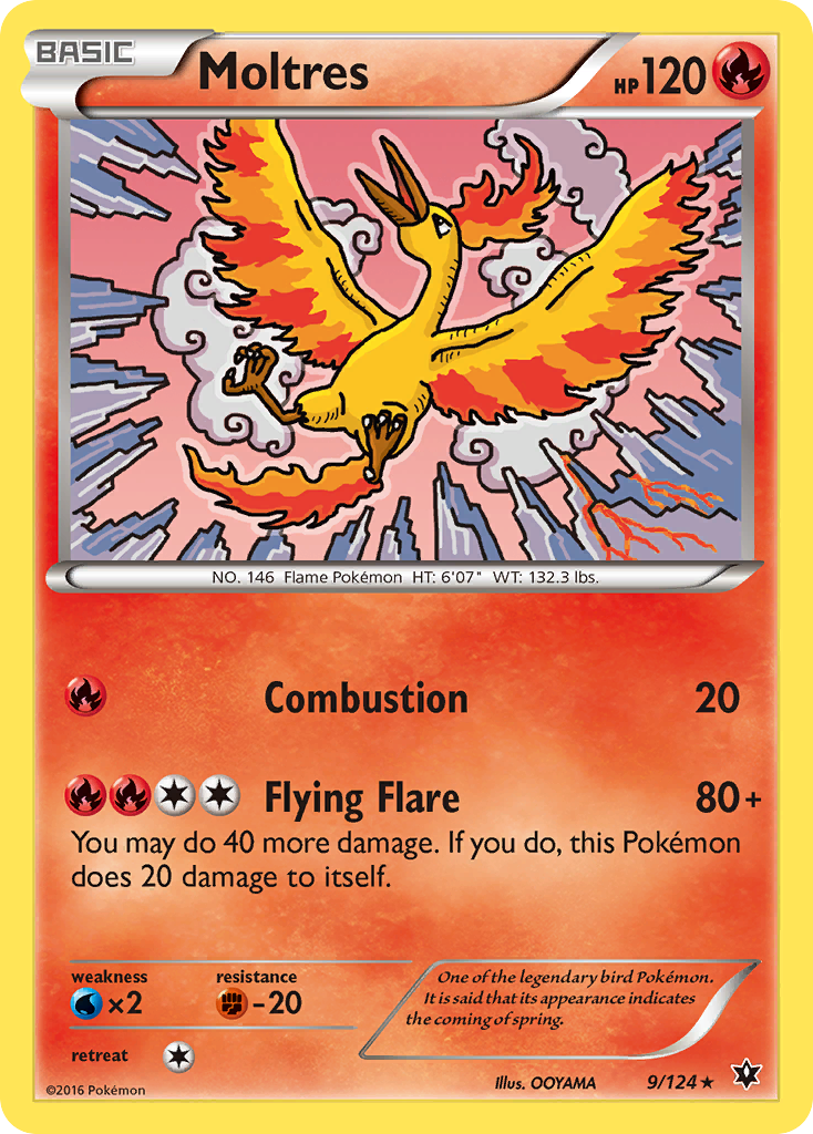 Moltres 9/124, Fates Collide Pokémon card