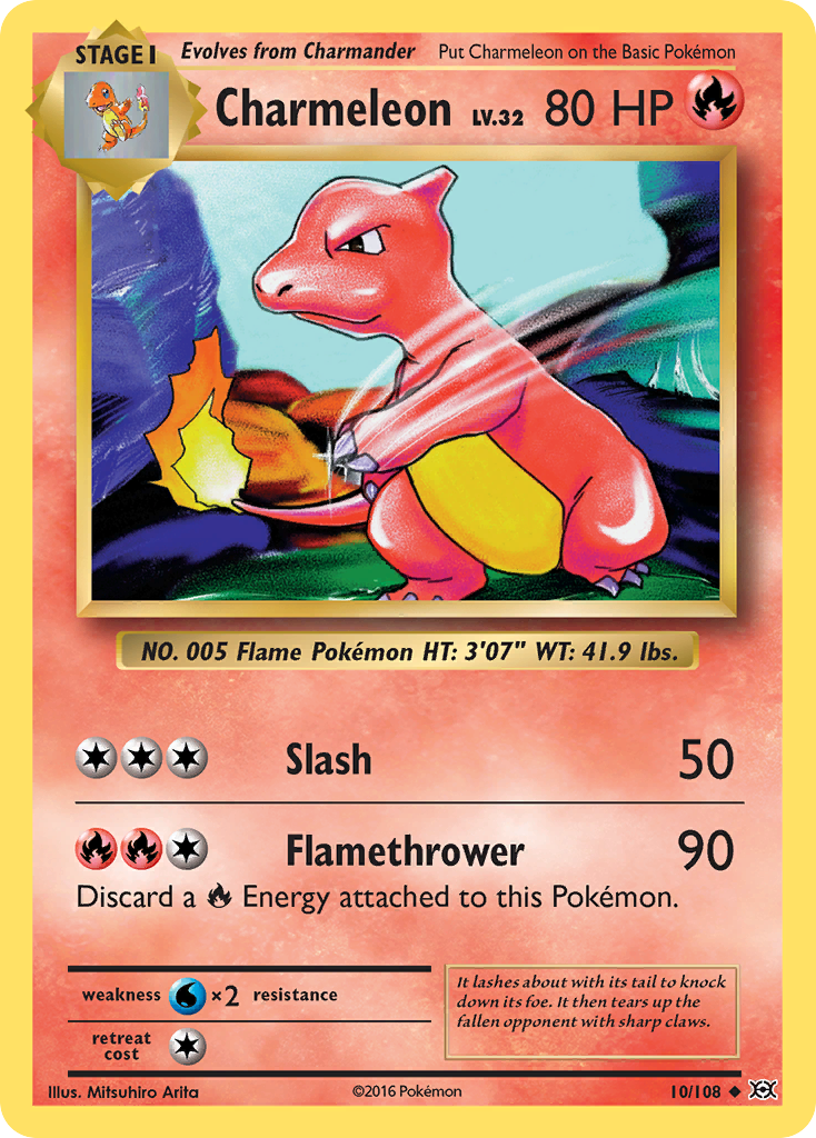 Charmeleon 10/108, Evolutions Pokémon card