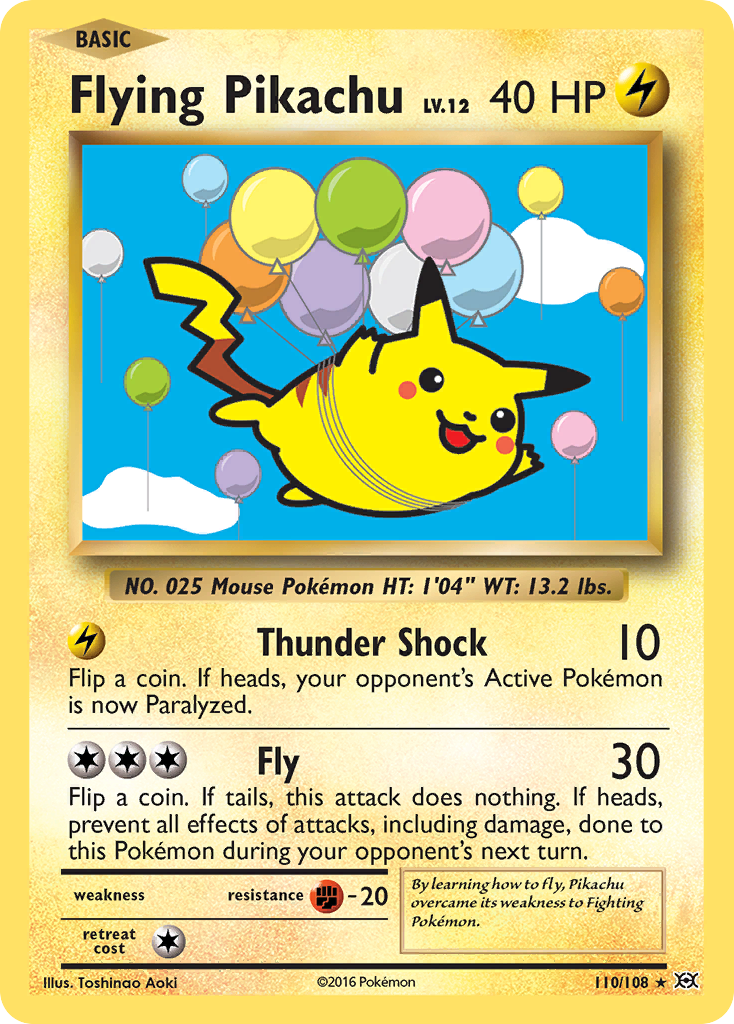 Flying Pikachu 110/108, Evolutions Pokémon card