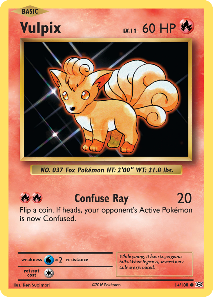 Vulpix 14/108, Evolutions Pokémon card