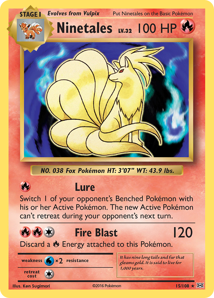 Ninetales 15/108, Evolutions Pokémon card