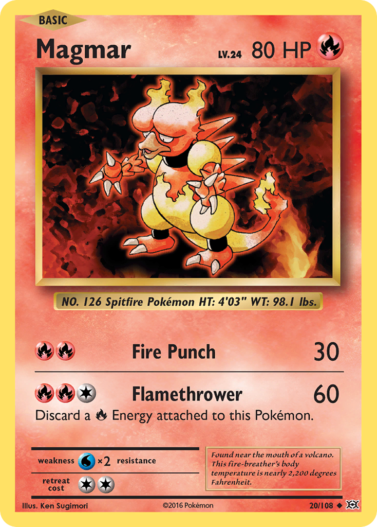 Magmar 20/108, Evolutions Pokémon card