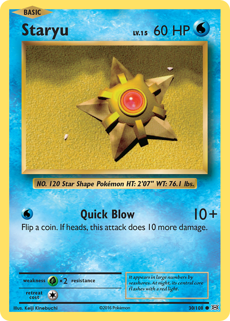 Staryu 30/108, Evolutions Pokémon card