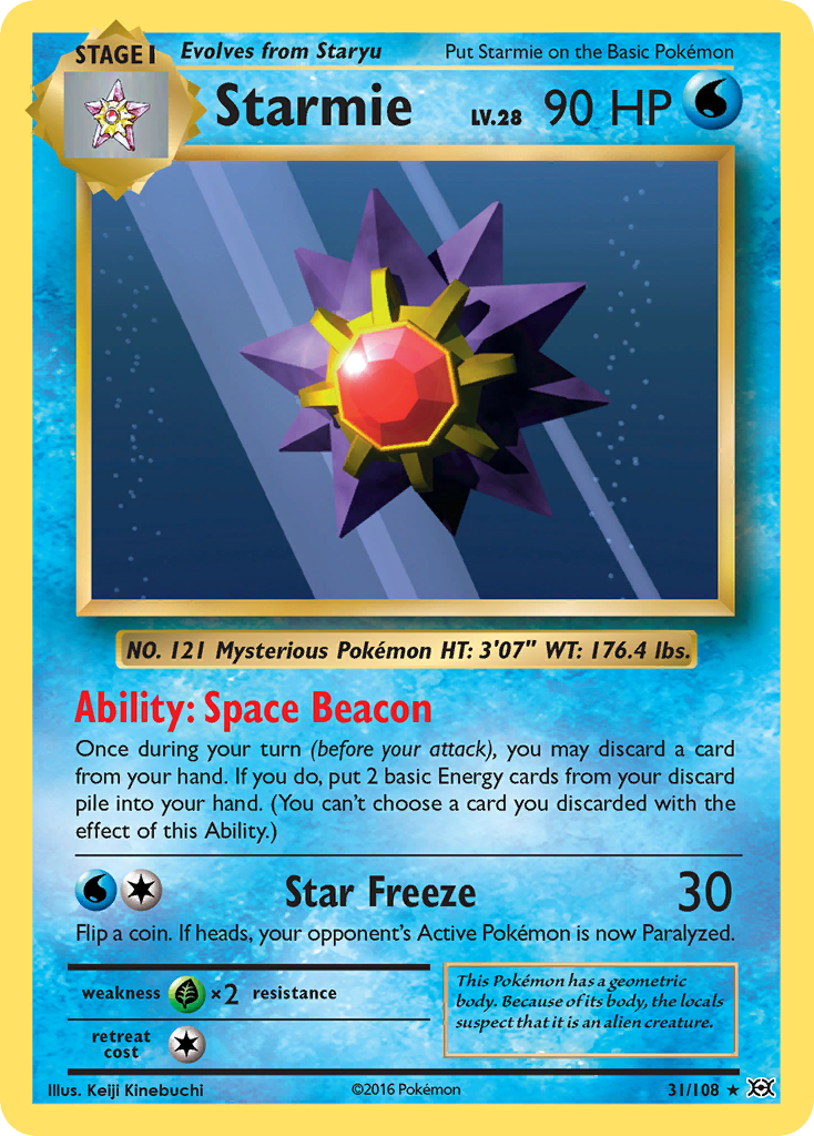 Starmie 31/108, Evolutions Pokémon card