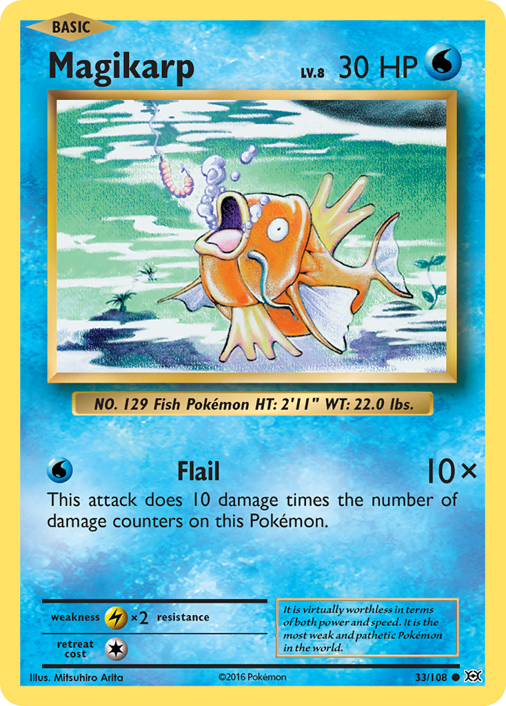 Magikarp 33/108, Evolutions Pokémon card