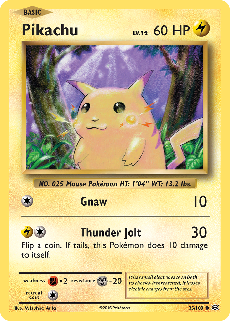 Pikachu 35/108, Evolutions Pokémon card