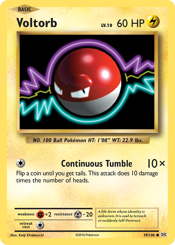 Voltorb 39/108, Evolutions Pokémon card