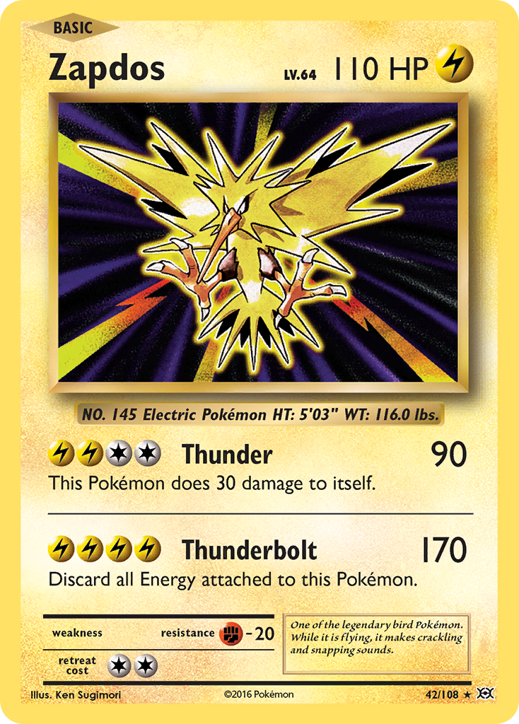 Zapdos 42/108, Evolutions Pokémon card