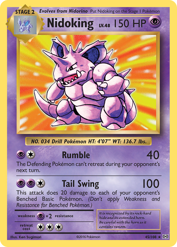 Nidoking 45/108, Evolutions Pokémon card