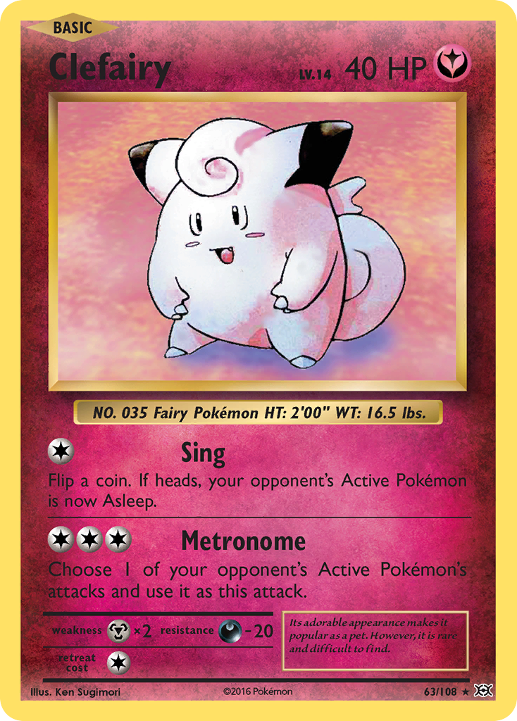 Clefairy 63/108, Evolutions Pokémon card