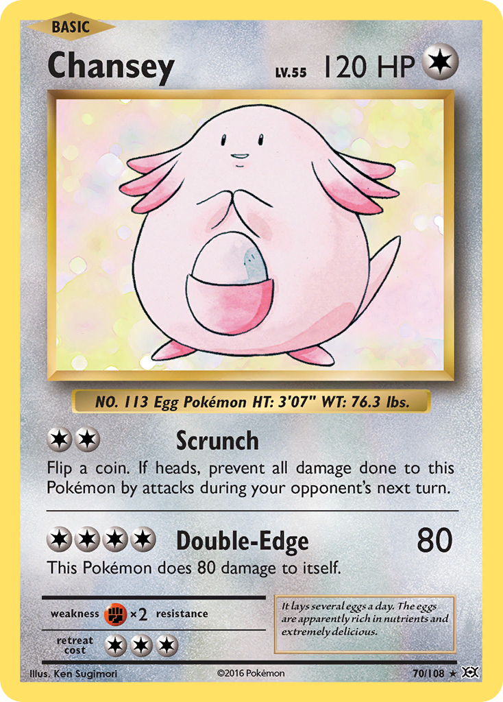 Chansey 70/108, Evolutions Pokémon card