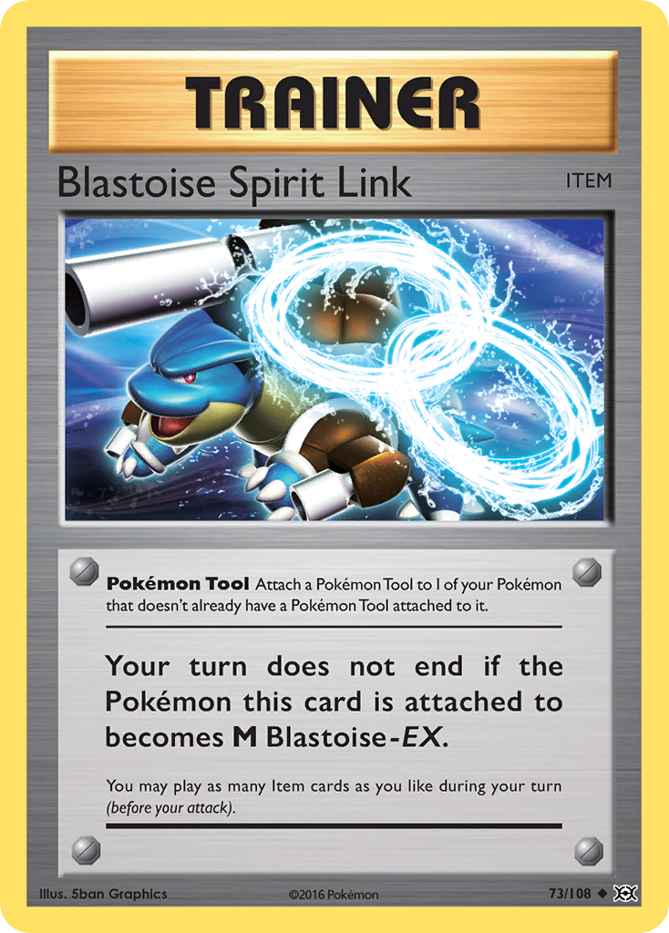 Blastoise Spirit Link 73/108, Evolutions Pokémon card