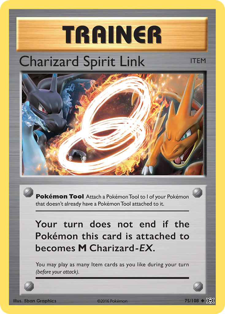 Charizard Spirit Link 75/108, Evolutions Pokémon card