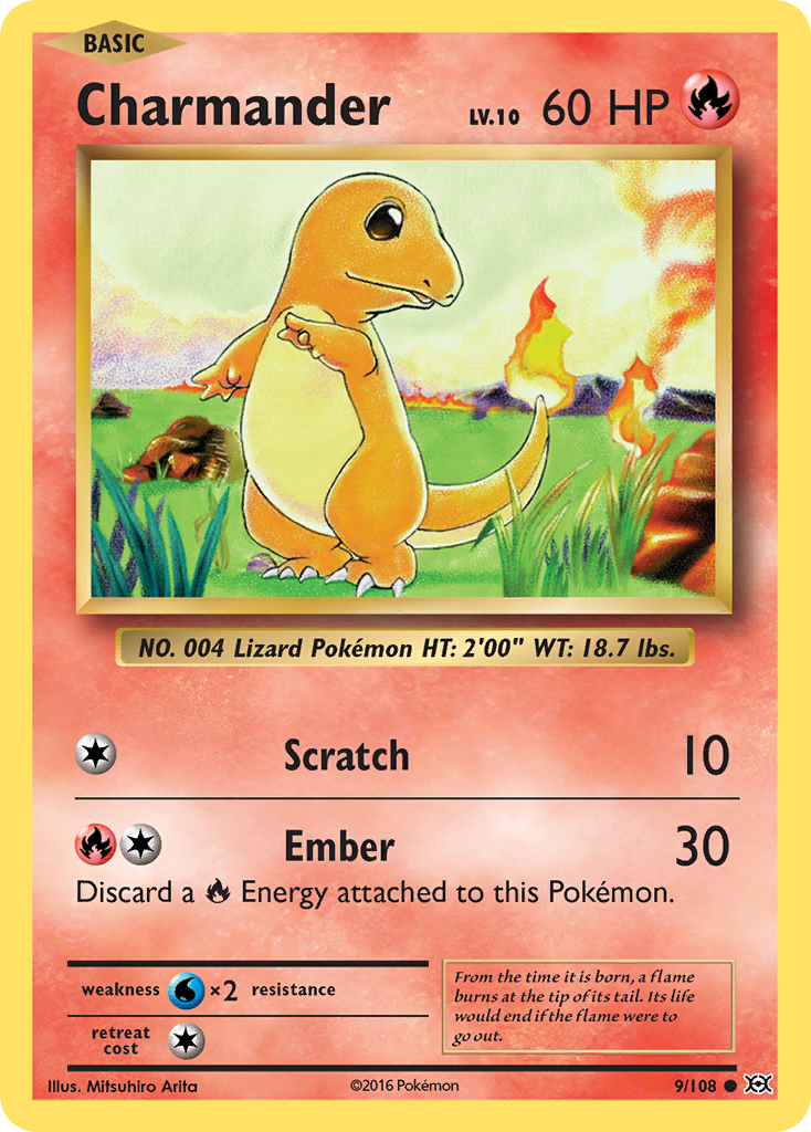 Charmander 9/108, Evolutions Pokémon card