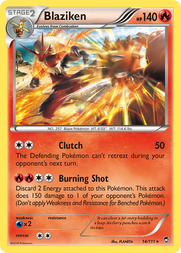 Blaziken 14/111, Furious Fists Pokémon card