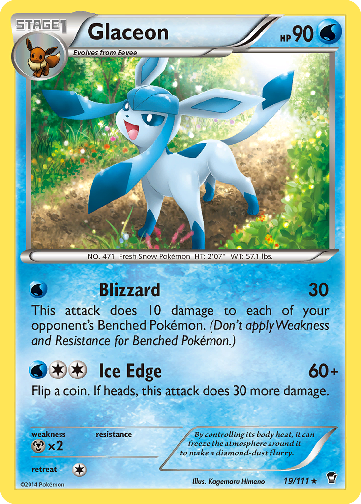 Glaceon 19/111, Furious Fists Pokémon card