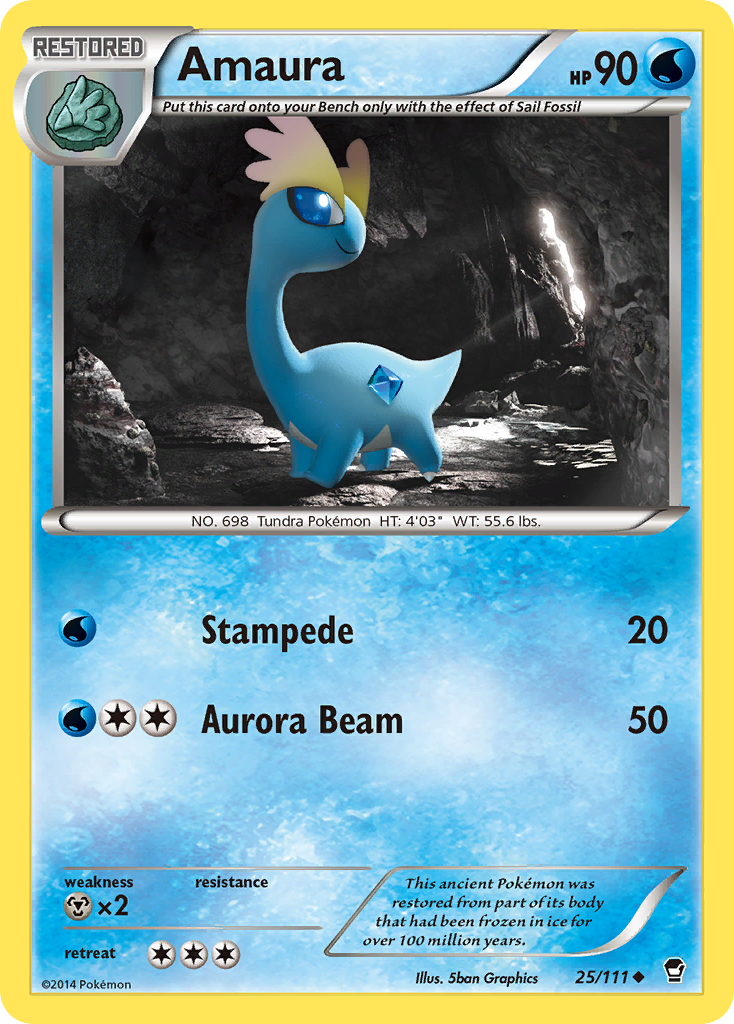 Amaura 25/111, Furious Fists Pokémon card