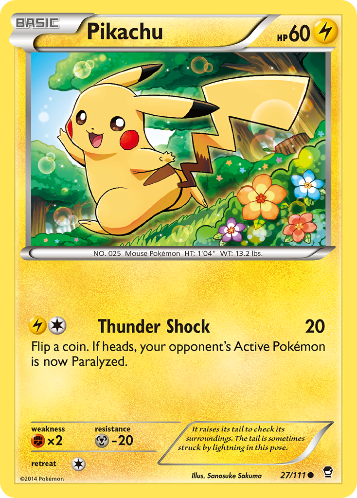 Pikachu 27/111, Furious Fists Pokémon card
