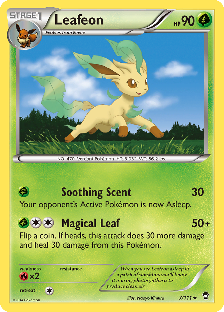 Leafeon 7/111, Furious Fists Pokémon card