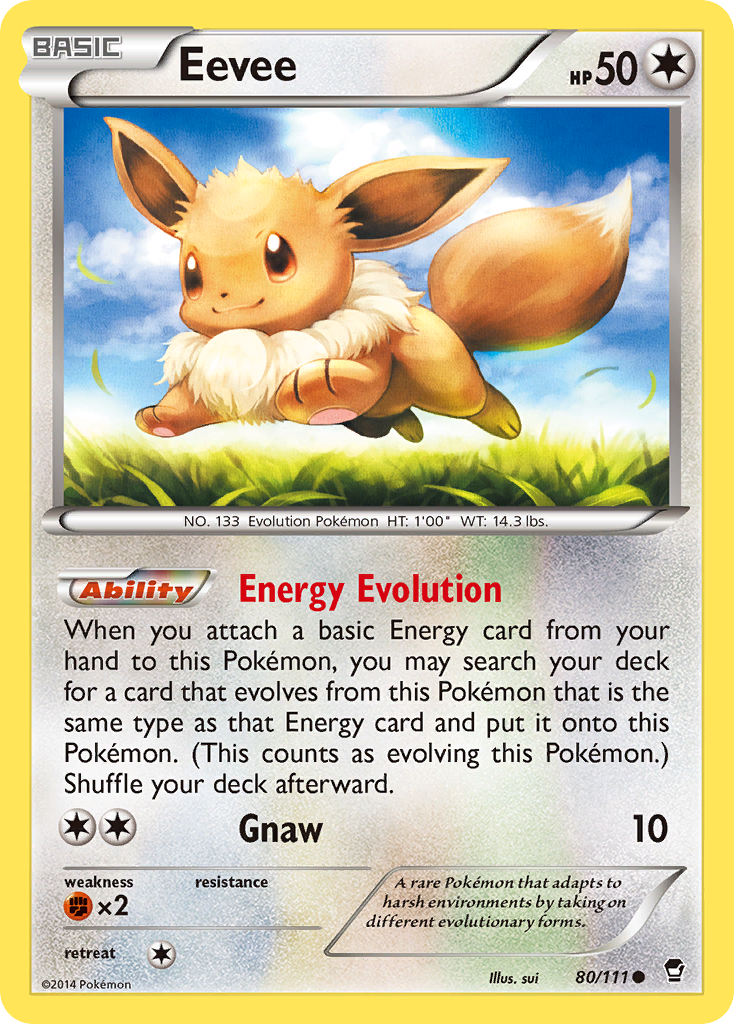 Eevee 80/111, Furious Fists Pokémon card