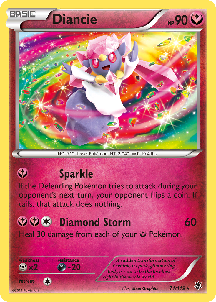 Diancie 71/119, Phantom Forces Pokémon card