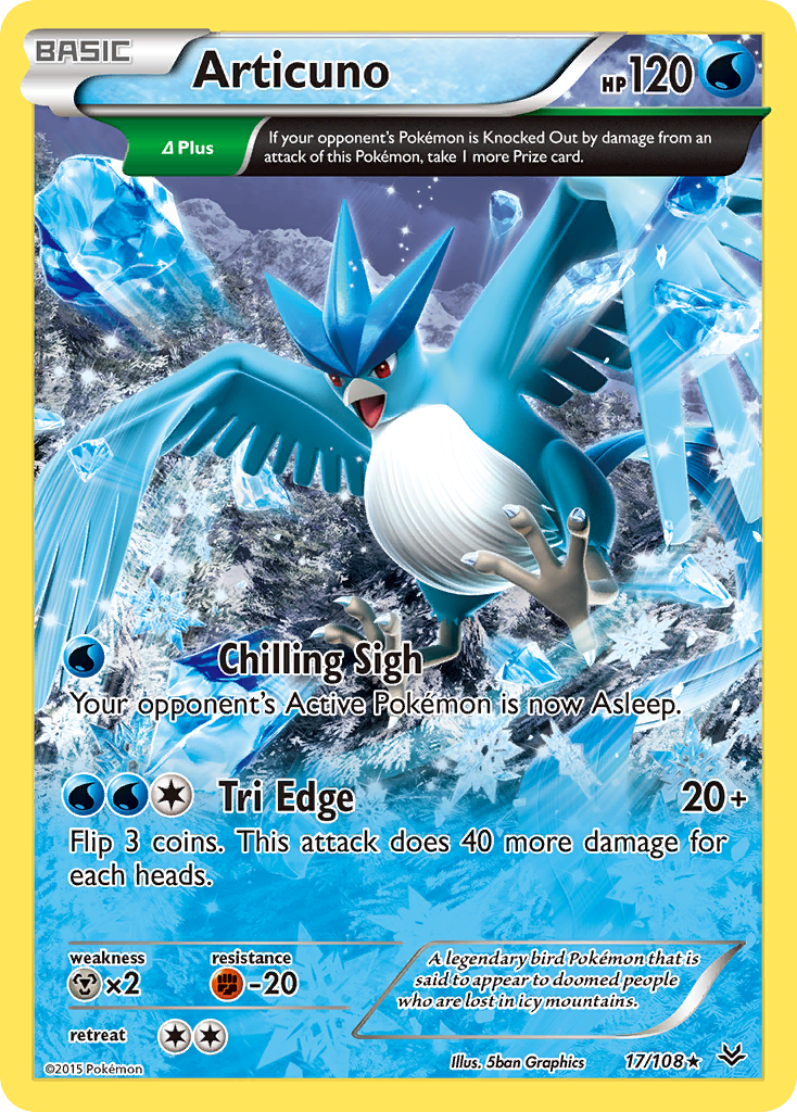 Articuno 17/108, Roaring Skies Pokémon card