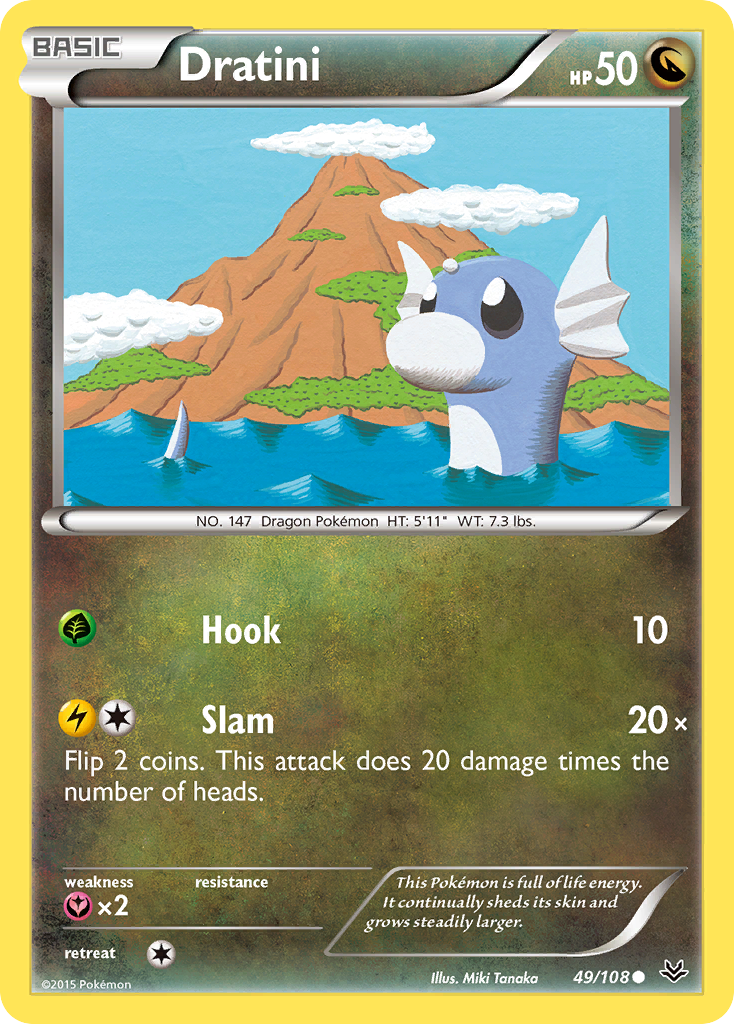 Dratini 49/108, Roaring Skies Pokémon card