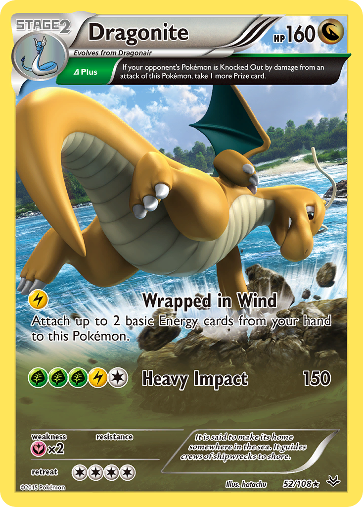 Dragonite 52/108, Roaring Skies Pokémon card