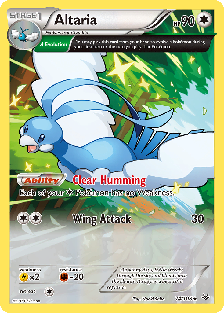 Altaria 74/108, Roaring Skies Pokémon card