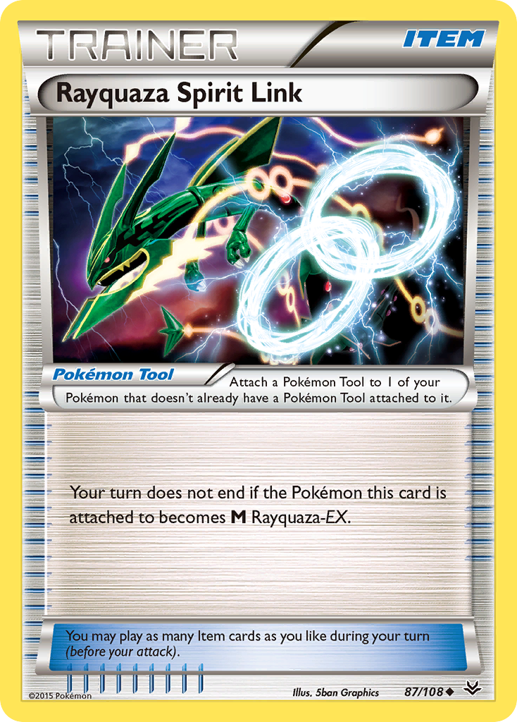 Rayquaza Spirit Link 87/108, Roaring Skies Pokémon card