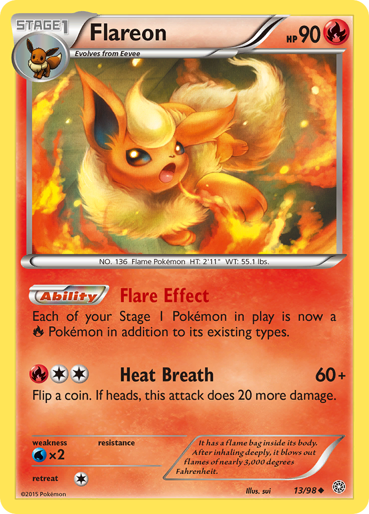 Flareon 13/98, Ancient Origins Pokémon card
