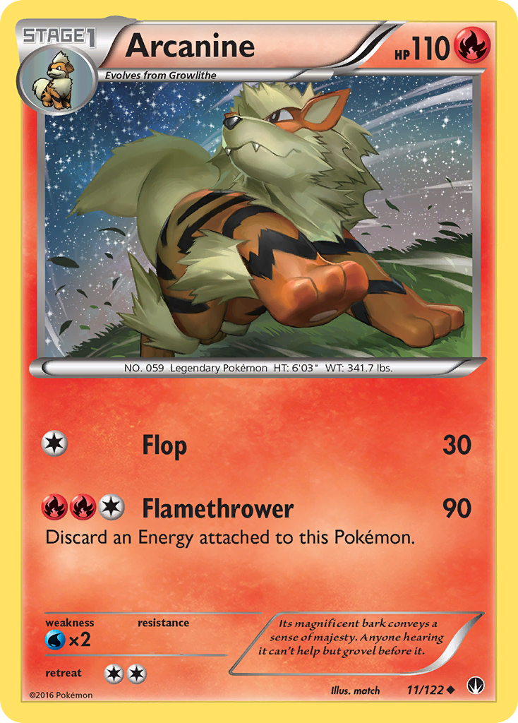 Arcanine 11/122, BREAKpoint Pokémon card