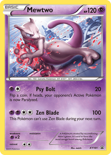 Mewtwo XY101 from XY Black Star Promos