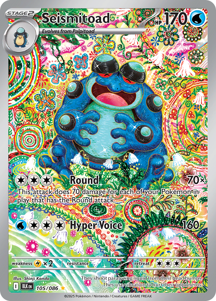 Seismitoad 105/86, Black Bolt Pokémon card