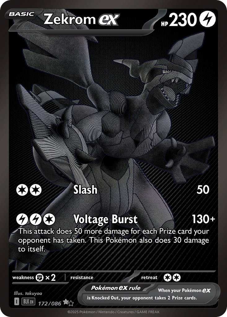 Zekrom ex 172/86, Black Bolt Pokémon card